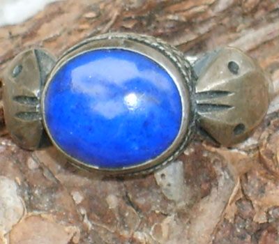 Ring Lapis & Sterling Asp - sz 8 1/2